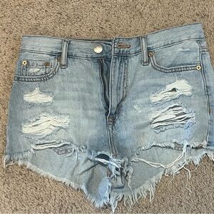 Aeropostale Blue Jean Shorts Distressed Style